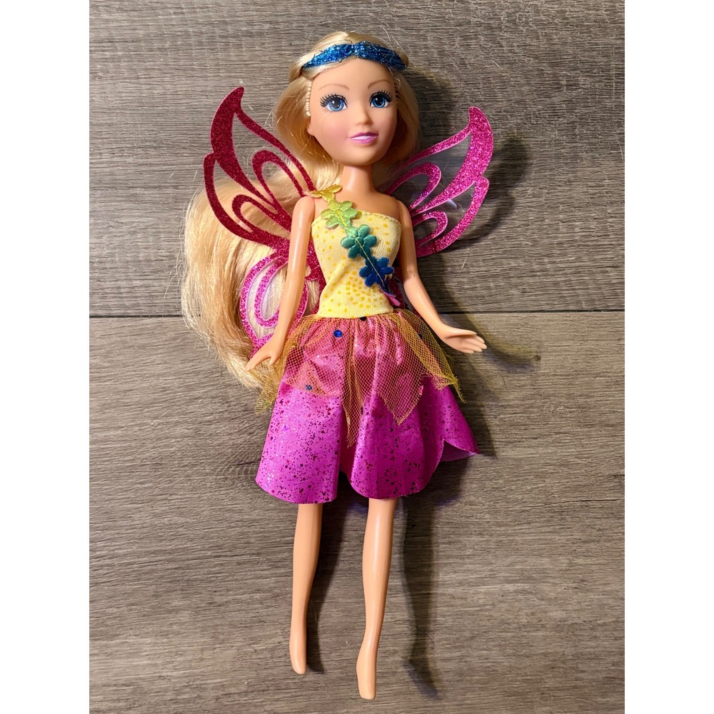 Zuru Sparkle Girlz Fairy Doll Blonde Blue Eyes Pink Wings DG20200901